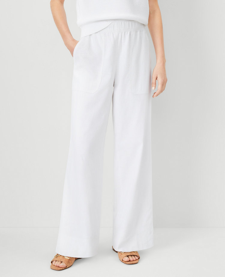 AT Weekend Easy Straight Leg Pants in Linen Blend