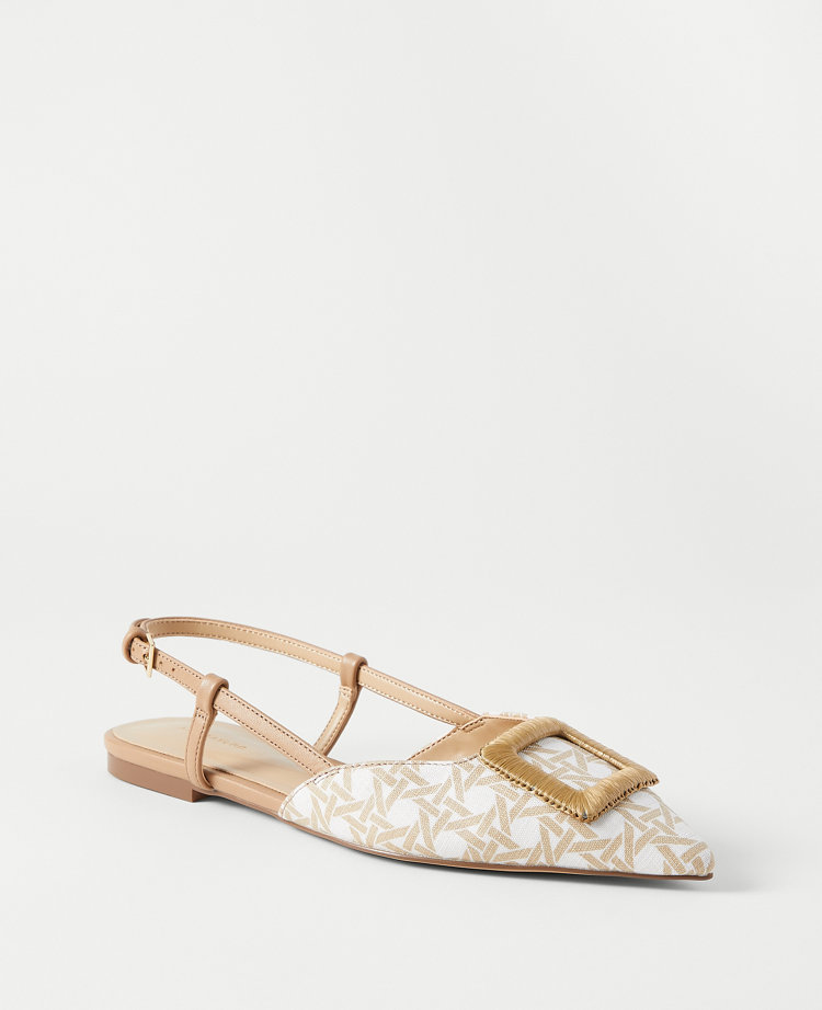 Covered Buckle Slingback Flats