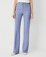 The Petite High Rise Pleated Taper Pant in Cross Weave - Curvy Fit carousel Product Image 1