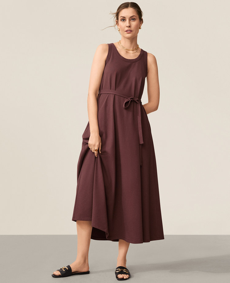 AT Weekend Jersey Trapeze Midi Dress - fall festival outfits