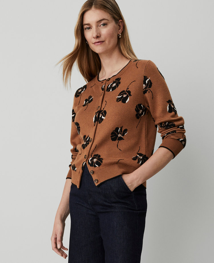 Floral Jacquard Ann Cardigan