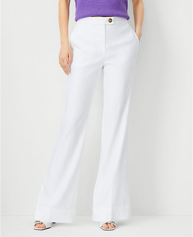 The Tab Waist Cuffed Trouser Pant in Linen Twill