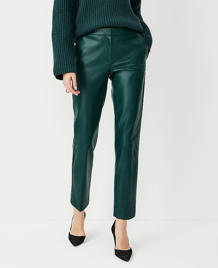The Petite Eva Ankle Pant in Faux Leather