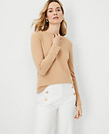 Petite Button Sleeve Boatneck Top carousel Product Image 1