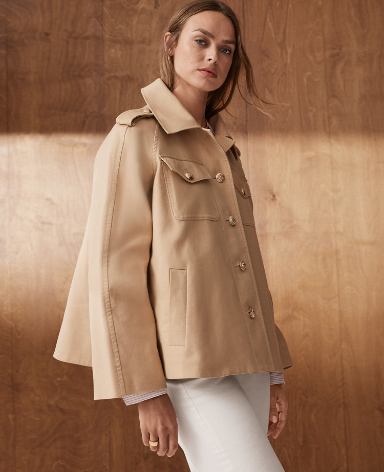 Petite Twill Swing Coat