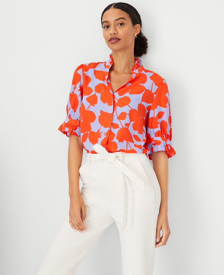 Ruffle Button Top