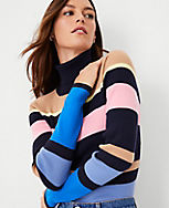 Petite Striped Turtleneck Sweater carousel Product Image 1
