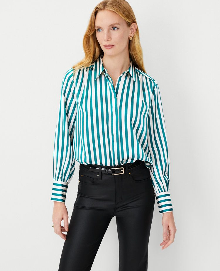 Petite Striped Button Down Shirt