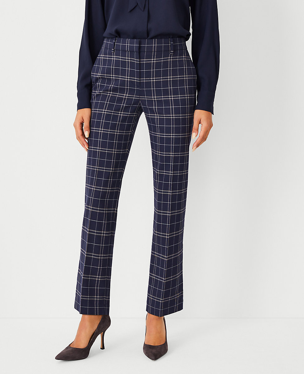 The Petite Eva Ankle Pant in Plaid - Curvy Fit