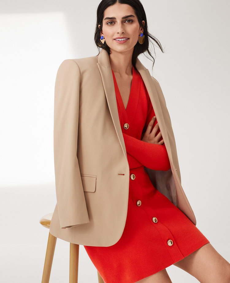 The Petite Longline Blazer in Bi-Stretch Twill