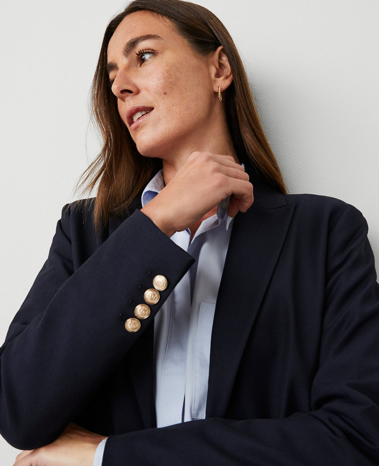 The Petite Longline Blazer in Bi-Stretch Twill