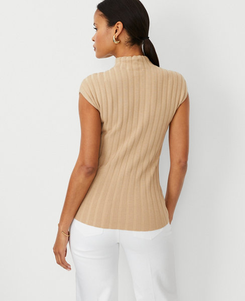 Ribbed Mock Neck Sweater Shell