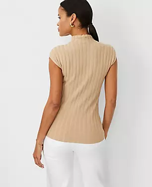 Ribbed Mock Neck Sweater Shell carousel Product Image 2