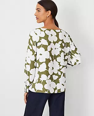 Floral Boatneck Blouse carousel Product Image 2