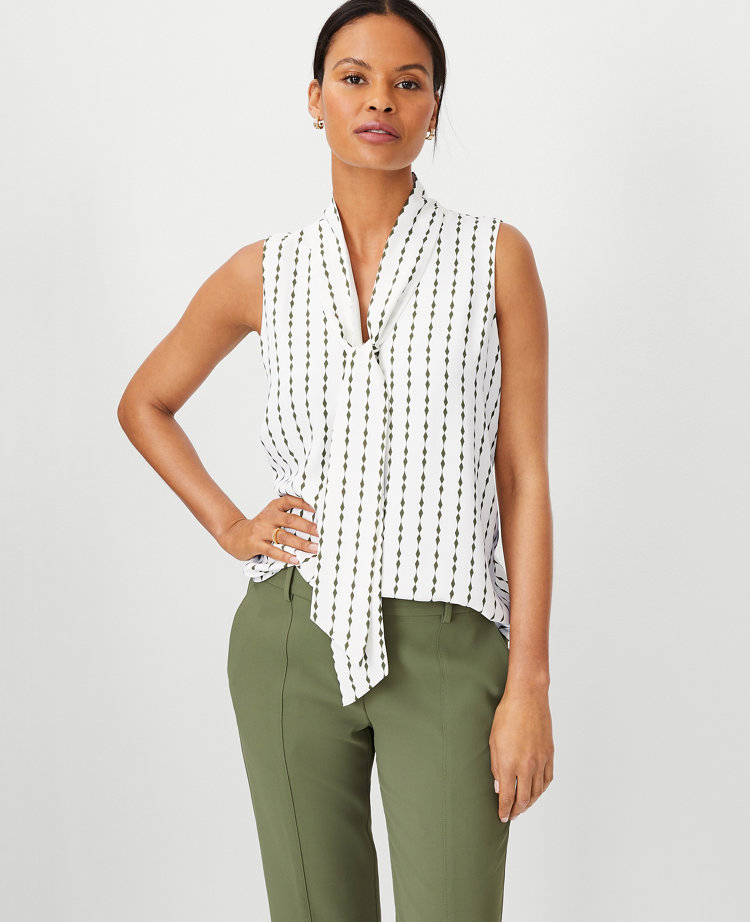 Bow-Neck Cut-Out Blouse