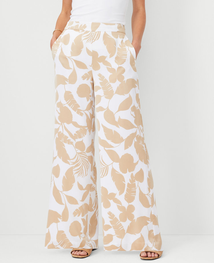 Ann Taylor The Palazzo Pant Satin Toasted Oat Women's