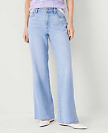 Mid Rise Wide Leg Jeans in Authentic Light Indigo Wash carousel Product Image 2