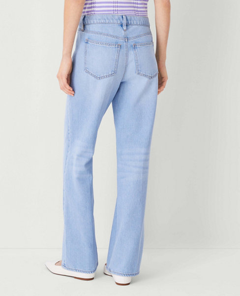 AT Weekend Mid Rise Wide Leg Jeans in Authentic Light Indigo Wash