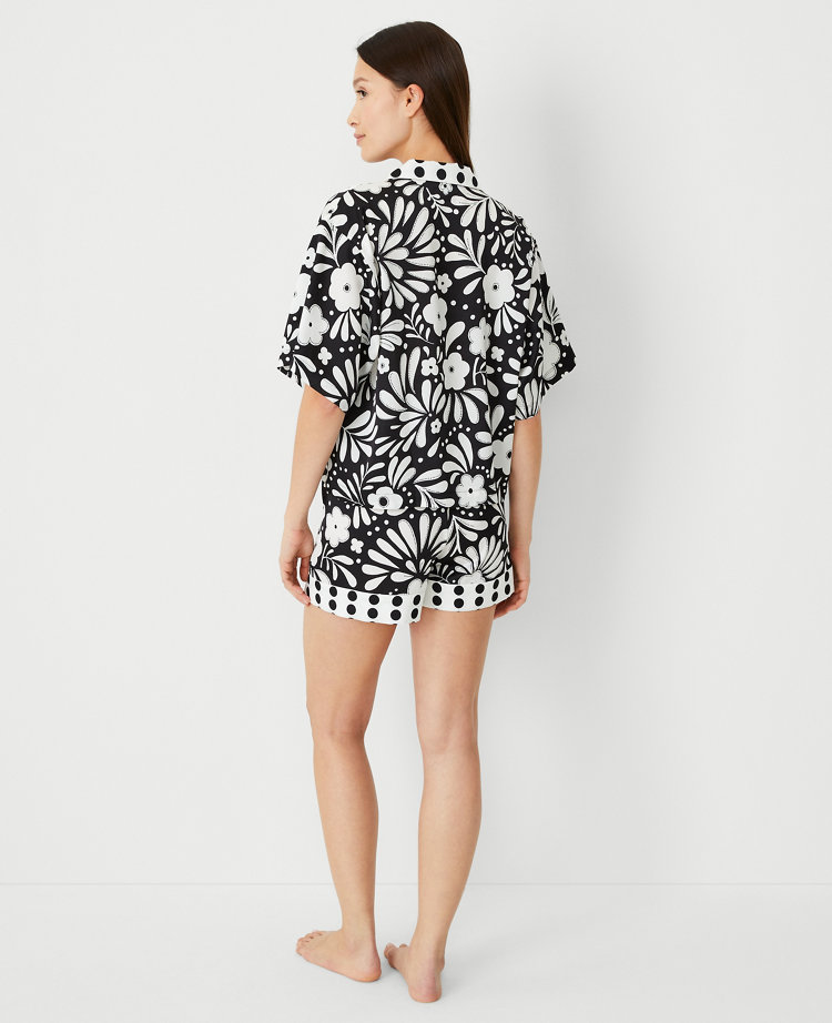 Gray Flower Patterned Pajama Set BCAN-258601FA - Monterey Park main image 0