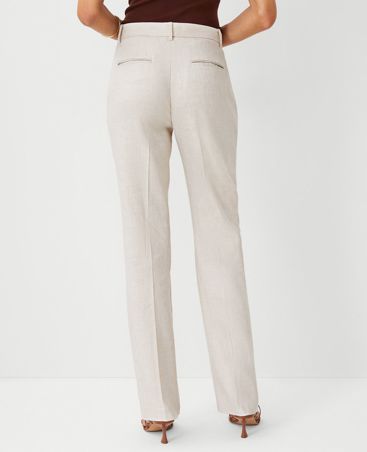Ann Taylor The Tall Sophia Straight Pant Linen Blend Toasted Oat Women's