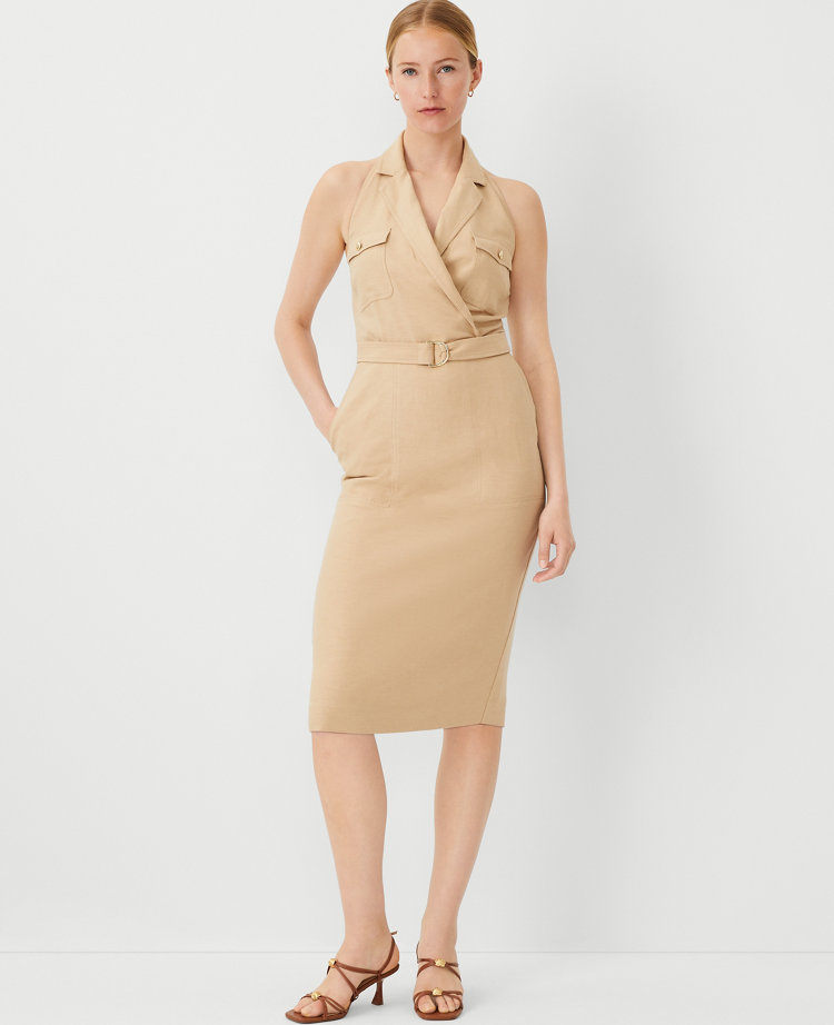 Ann Taylor Collared Sleeveless Sheath Dress Baguette Women's