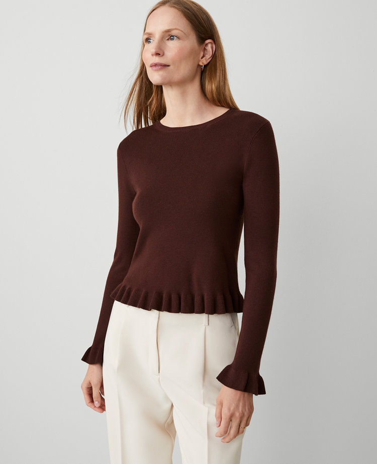 Ruffle Trim Sweater carousel Product Image 1