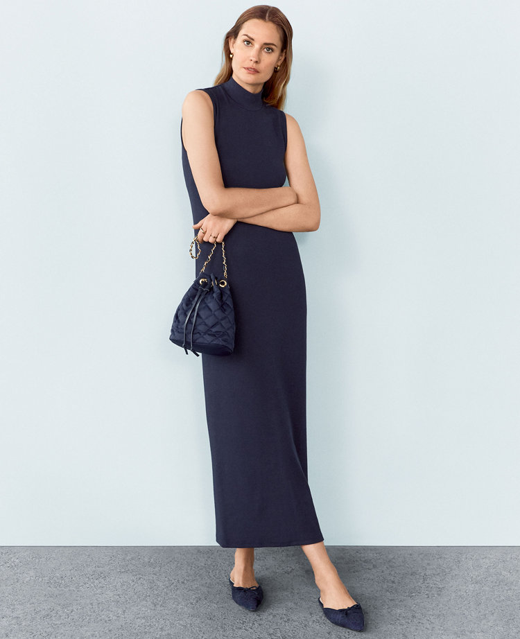 Weekend Turtleneck Sleeveless Maxi Dress