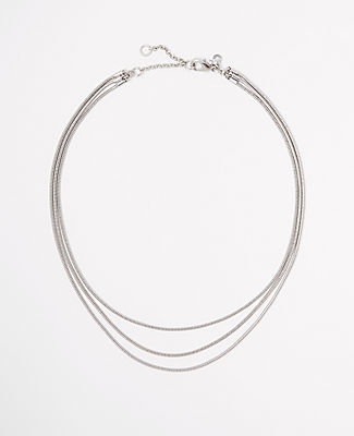 Ann Taylor Triple Strand Delicate Necklace In Metallic