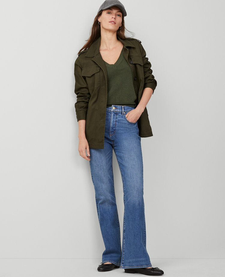 High Rise Flare Jeans in Luxe Medium Wash