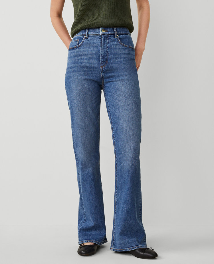 High Rise Flare Jeans in Luxe Medium Wash