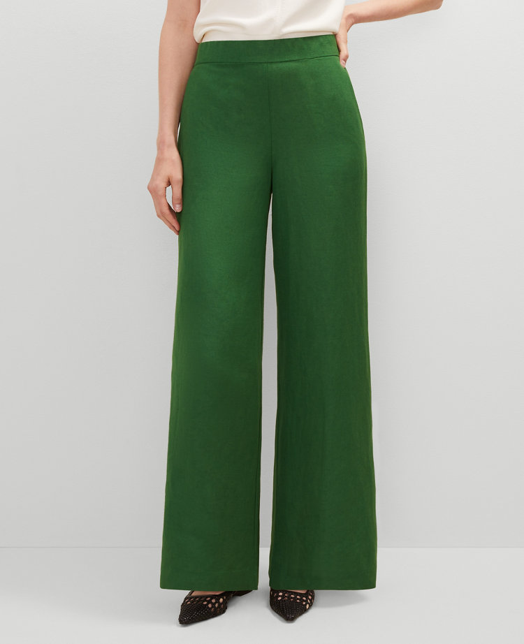 The Petite Easy Palazzo Pant in Linen Blend