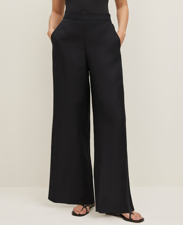 The Petite Easy Palazzo Pant in Linen Blend