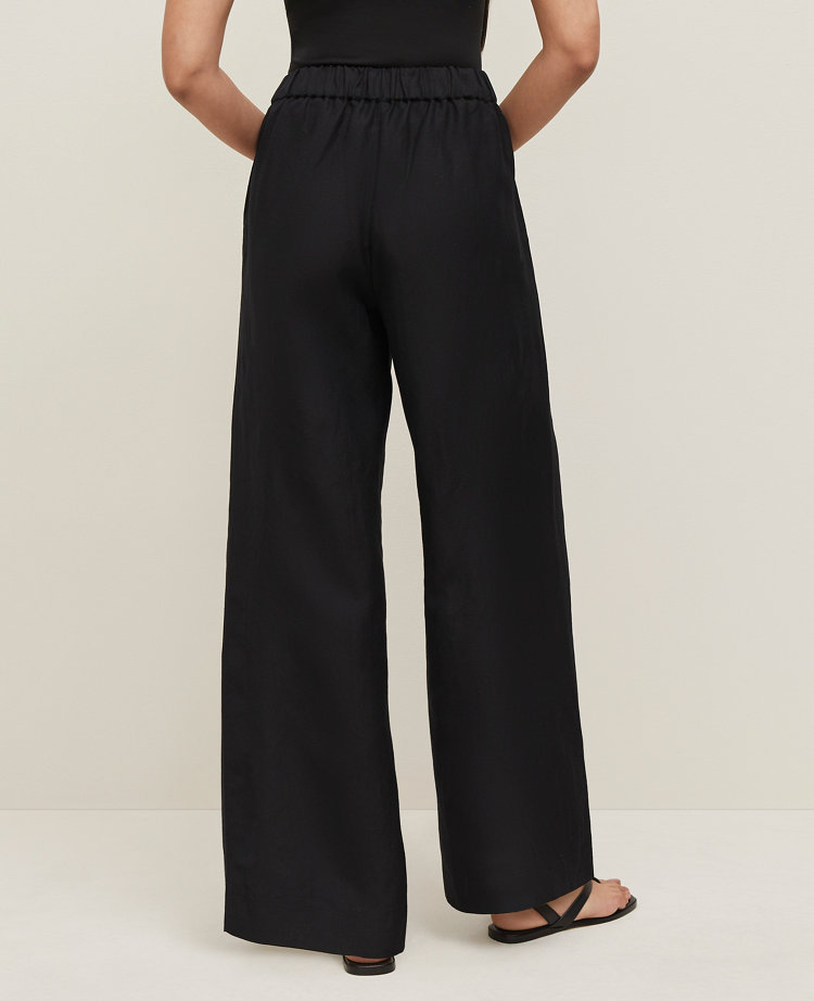 The Petite Easy Palazzo Pant in Linen Blend