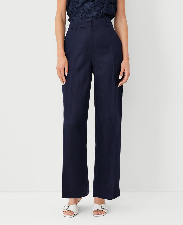 Studio Collection Straight Leg Pants in Silk Linen