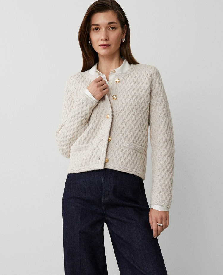 Basketweave Sweater Jacket