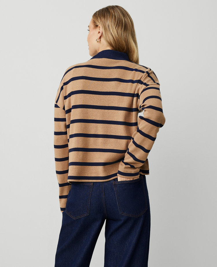 Ribbed Mock Neck Button Shoulder Top