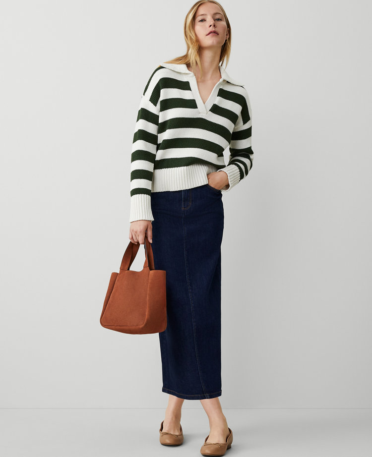 Weekend Collection High Rise Denim Column Skirt