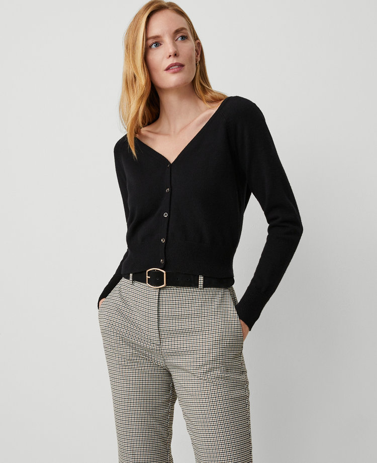 Ann Taylor Open V-Neck Cropped Cardigan