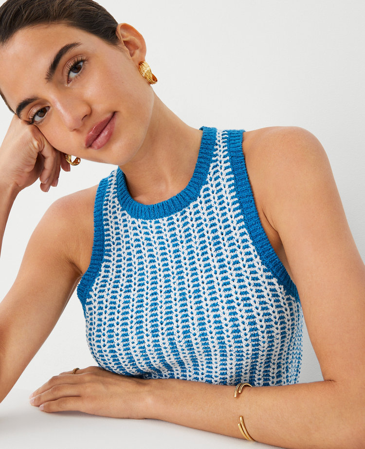 Petite Two Tone Stitched Racerback Shell