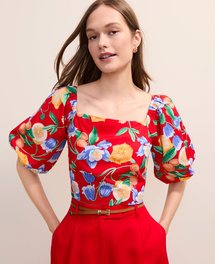Floral Puff Sleeve Blouse