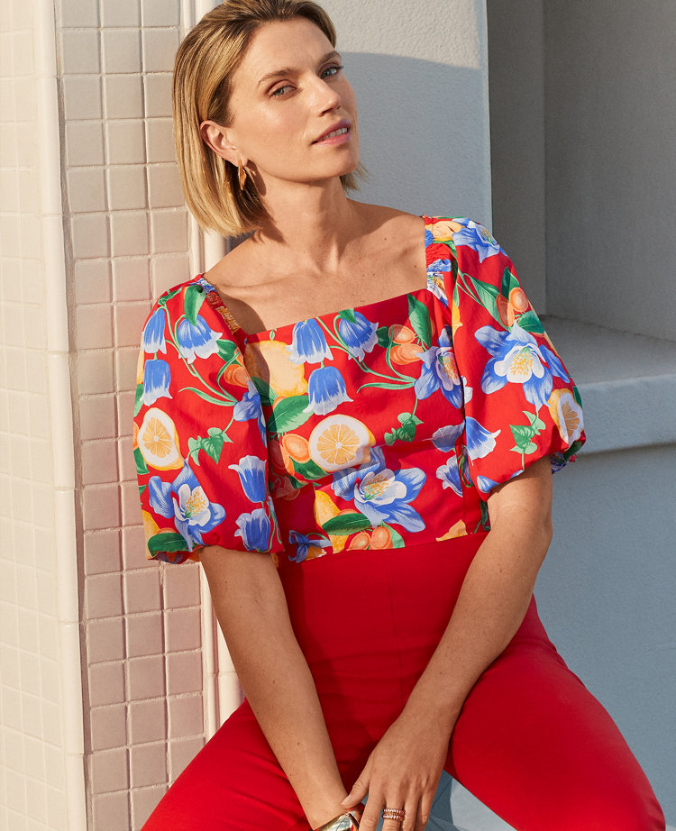 Floral Puff Sleeve Blouse