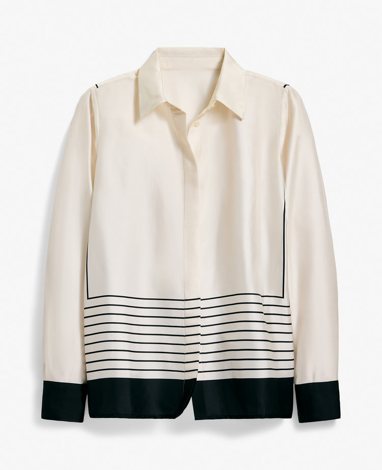 Striped Satin Essential Shirt