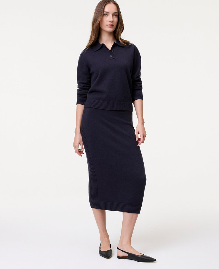 Petite Weekend Collection Sweater Pencil Skirt