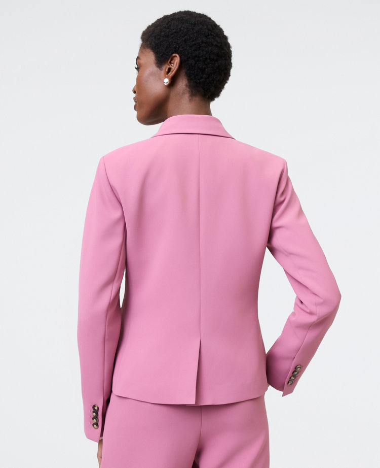 The Shorter One Button Blazer in Fluid Crepe