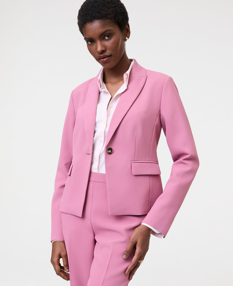 The Shorter One Button Blazer in Fluid Crepe