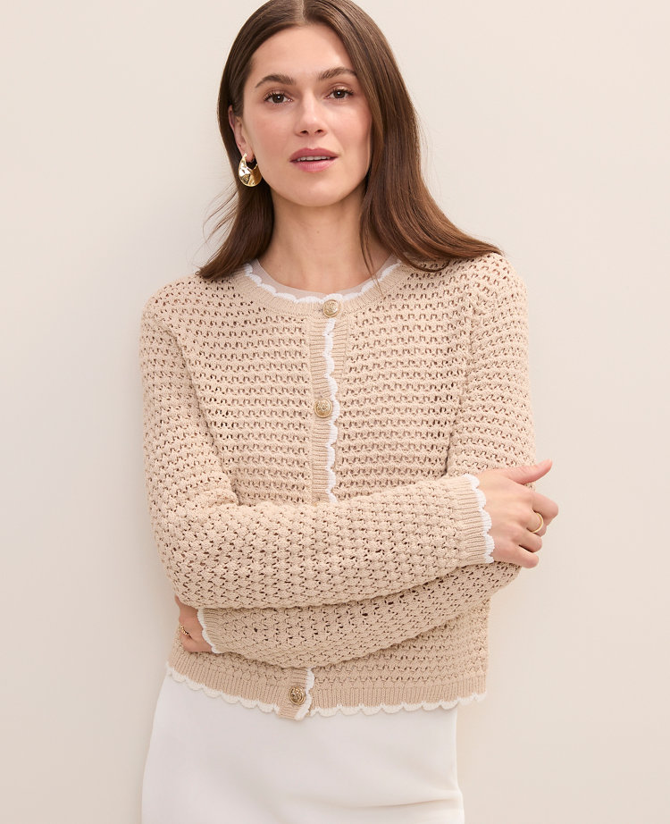 Scalloped Trim Cardigan carousel Product Image 1