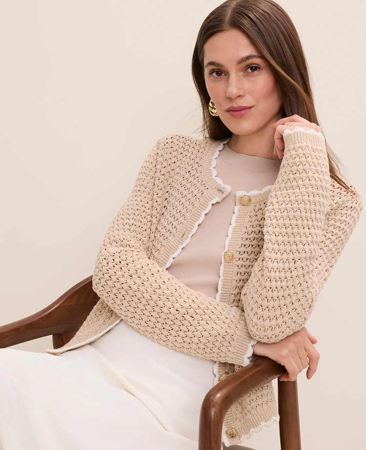 Scalloped Trim Cardigan carousel Product Image 2