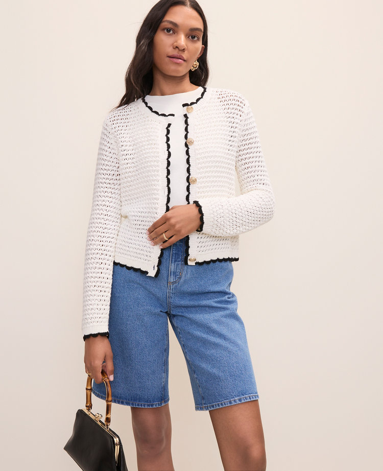 Scalloped Trim Cardigan carousel Product Image 3