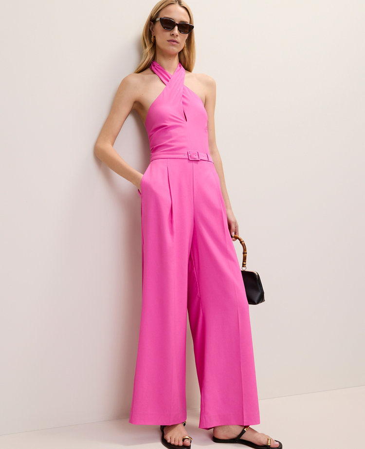 Belted Halter Jumpsuit