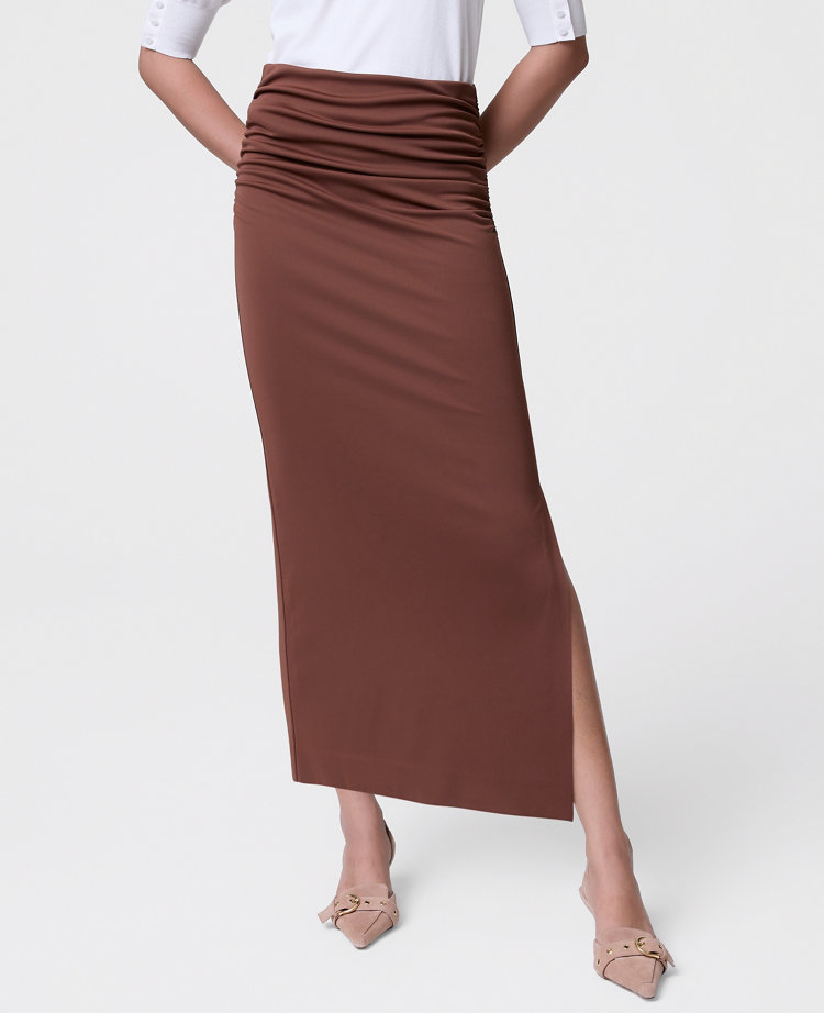 Petite Ruched Knit Column Skirt